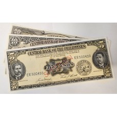 PHILIPPINES 1949 . FIVE 5 - TWENTY 20 PESOS BANKNOTES . SPECIMEN